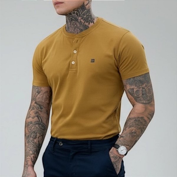 camiseta gola hanley Mostarda