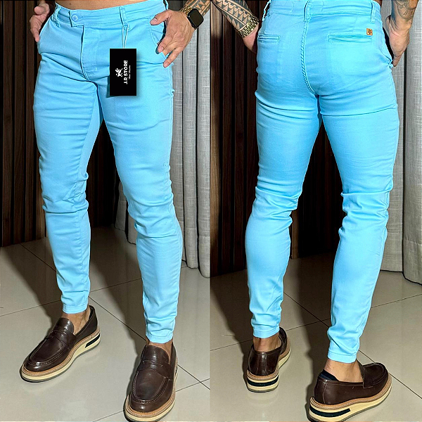 Calça Alfaiataria Skinny Cós Italiano: Azul