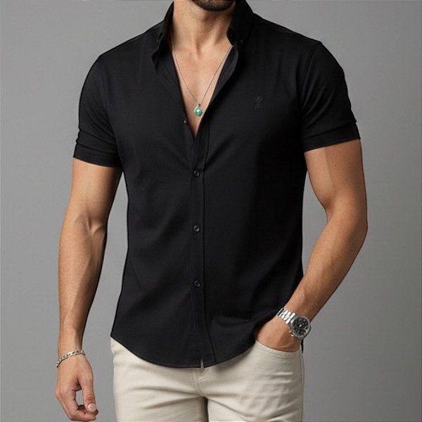 Camisa Manga Curta Tecnológica Black
