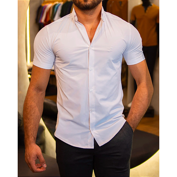Camisa Manga Curta Tecnológica Branca