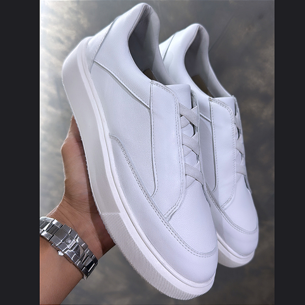 Sneaker Comfort Branco Elastico em X
