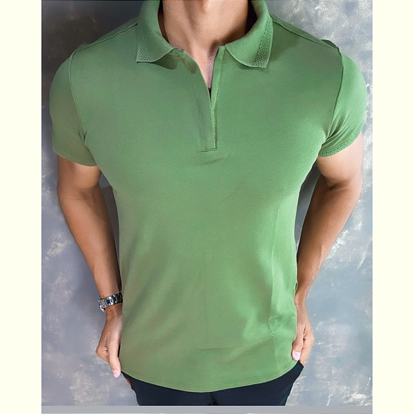 Camisa Polo Ziper Verde
