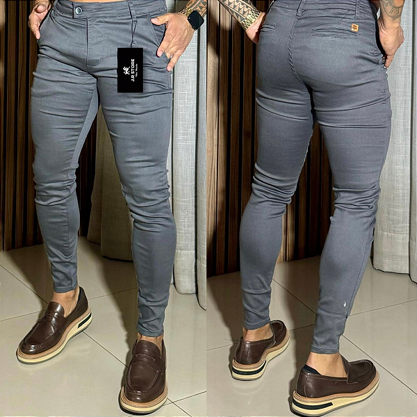 Calça Alfaiataria Skinny Cós Italiano: Titanio