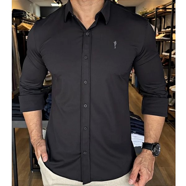 Camisa Slim Fit Black Ultra Elástica