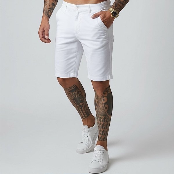 Bermuda Alfaiataria Cós Italiano: Branca