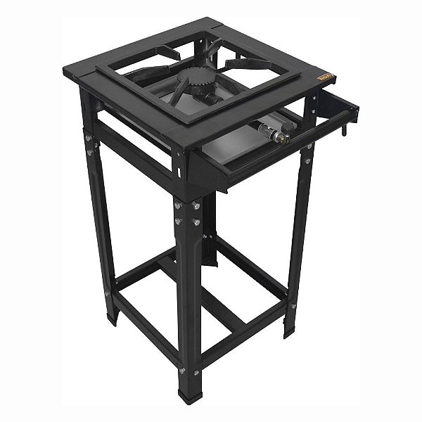 Fogão Industrial Classic 30x30 Perfil 7cm 1 Boca Alta Pressão com Pé Com Mangueira
