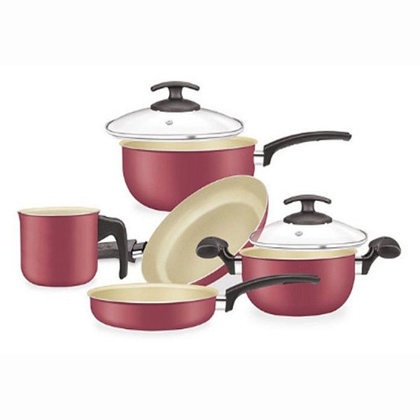 Jogo de Panelas Artistic Cereja 5 Peças Fortaleza