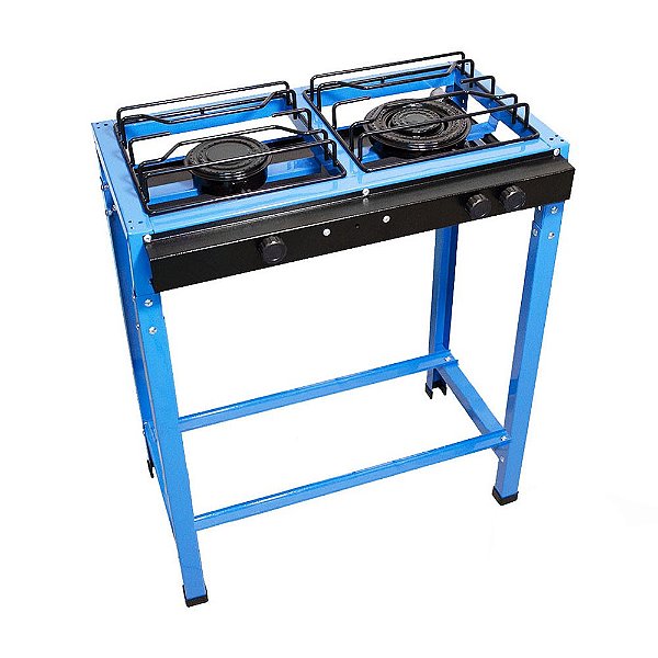 Fogão Semi Industrial Baixa Pressão Azul 2 Bocas com Regulador e Mangueira