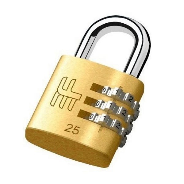 Cadeado 3F com Segredo Latonado Oxidado 25 mm