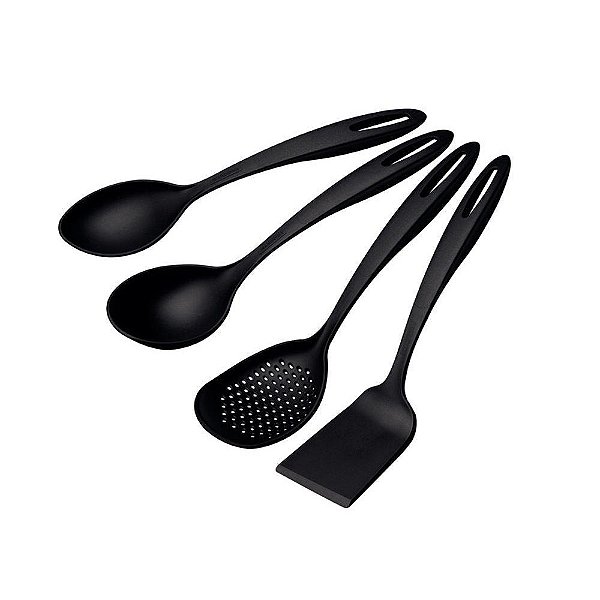 Jogo De Utensílios Tramontina - 4 Peças Preto