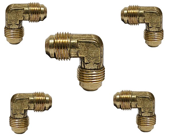 Kit com 5 Cotovelo Latão LATÃO 3/8 SAE X 3/8 SAE - ALG 139