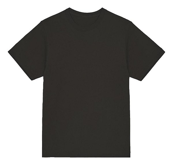 Camiseta básica  UNISSEX  Preta  fio 30.1 penteado reforço na gola - 190 G -  Modelagem Streetwear - Gola canelada 2x1 .