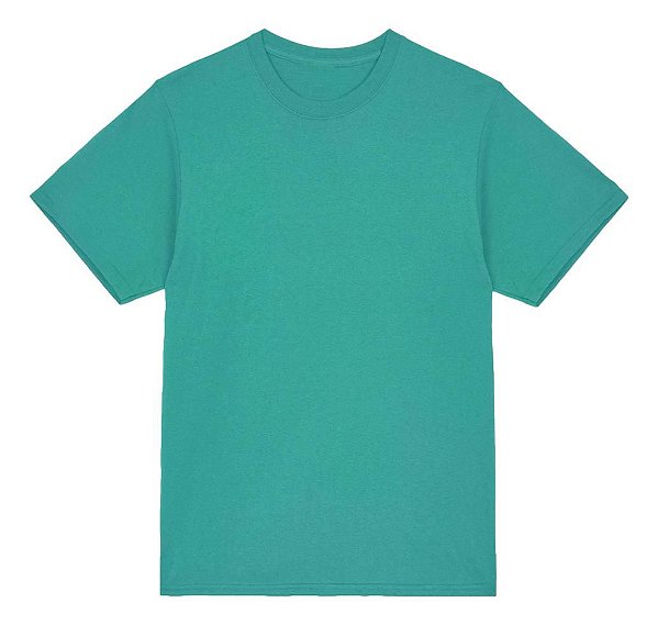 Camiseta básica  UNISSEX  Verde Menta  fio 30.1 penteado reforço na gola - 190 G -  Modelagem Streetwear - Gola canelada 2x1 .