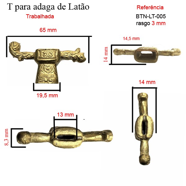 1 Pcs  Guardas T Em Latão Fundido Para Adagas E Facas !