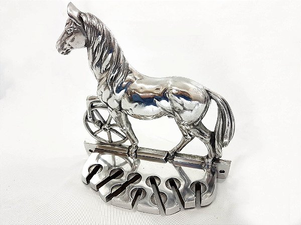 Porta-Espetos de Alumínio - Cavalo com Roda