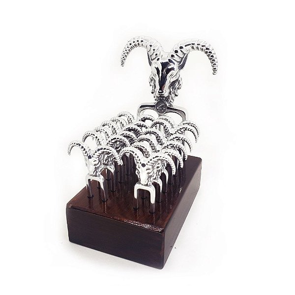 Garfo Tridente Bode Beard com 12 garfinhos para Petiscos