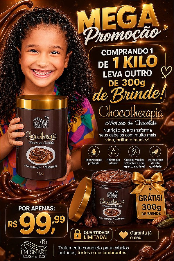 Máscara Teia Umectante 1Kg - Chocotherapia | LM Smart Cosmetics