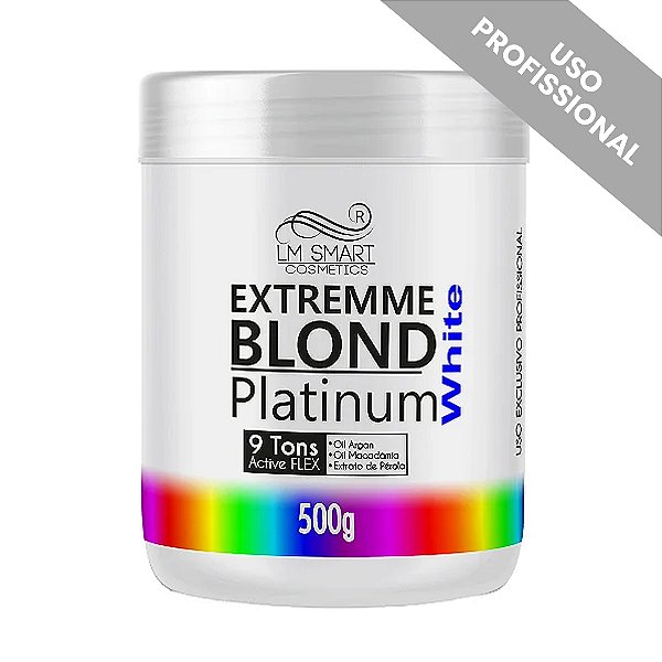 Pó Descolorante 9 Tons 500g - Extremme Blond Platinum White | LM Smart Cosmetics
