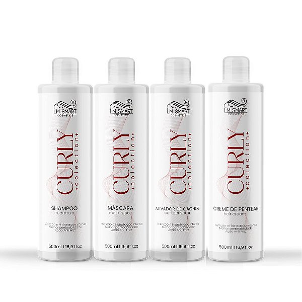 Kit Curly Colection Shampoo + Máscara + Ativador de Cachos + Creme para pentear | LM Smart Cosmetic