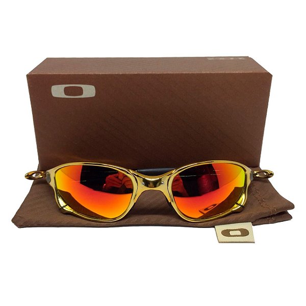 Oculos Oakley Doublexx 24k gold lente vermelha