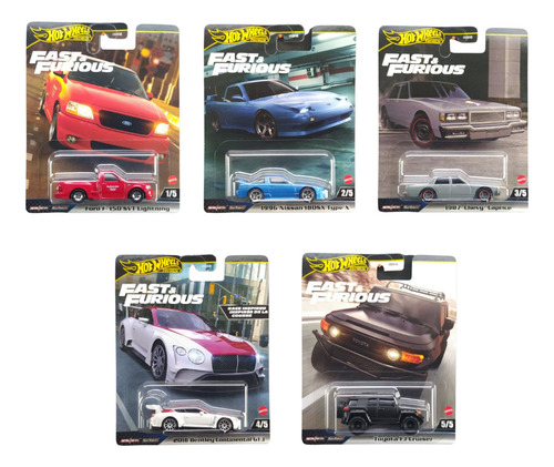 Hot Wheels Premium Velozes E Furiosos Set C/ 05 Svtver Hnw46