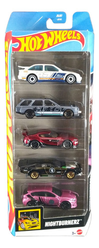Hot Wheels Pacote C/ 05 Carrinhos Nightburnerz Jbj87