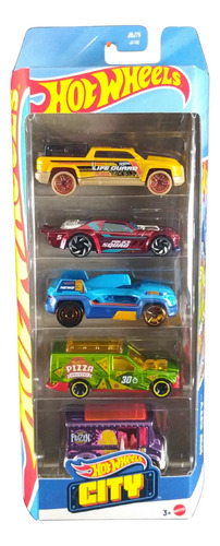 Hot Wheels Pacote C/ 05 Carrinhos Hw City Jbj75