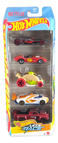Hot Wheels Pacote C/ 05 Carrinhos Lets Race Jbj79