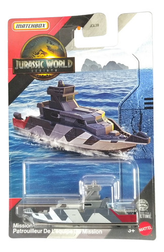 Matchbox Jurassic World Mission Team Patrol Craft Jgk95