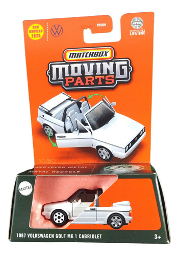 Matchbox Moving Parts 1987 Vw Golf Mk 1 Cabriolet Jbw73