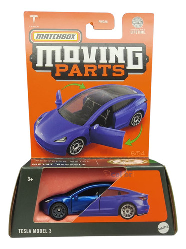 Matchbox Moving Parts Tesla Model 3 Hvn16