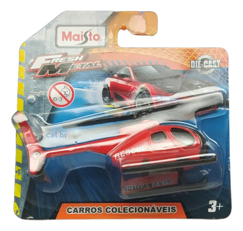 Maisto Fresh Metal 1:64 Rescue Copter Bombeiro
