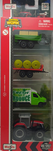 Maisto Mini Work Machines 1:64 Pacote C/ 04 Massey Ferguson