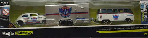 Maisto Design Team Haulers 1:64 Vw Van Samba Kombi & Beetle