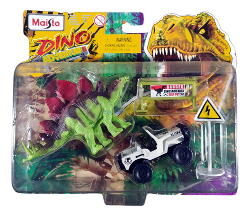 Maisto Dino Adventure Playset Jipe Branco Dinossauro