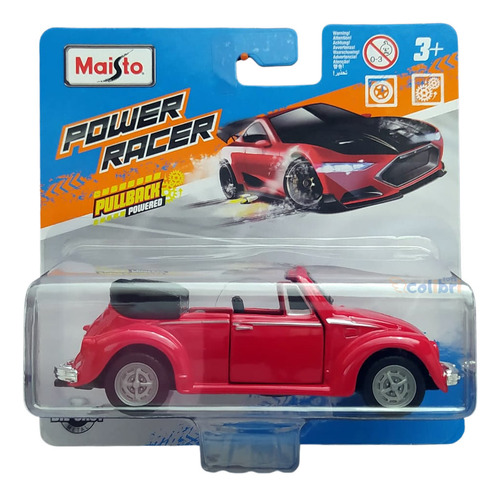 Maisto Power Racer 1:43 Vw 1303 Cabriolet Fusca Vermelho