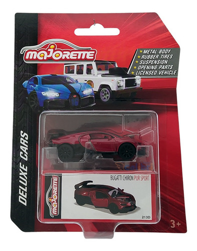 Majorette Deluxe Cars Bugatti Chiron Pur Sport Vermelho