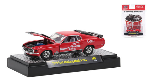Miniatura M2 Machines 1:64 1970 Ford Mustang Mach 1 351 Coca