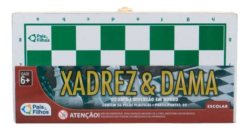 Jogo - Xadrez E Dama Escolar - Pais E Filhos