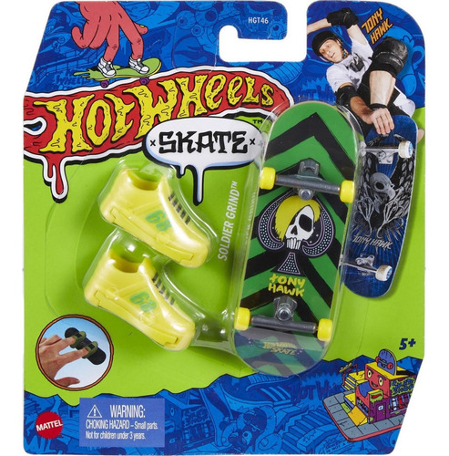 Hot Wheels Skate De Dedo Com Tenis Soldier Grind