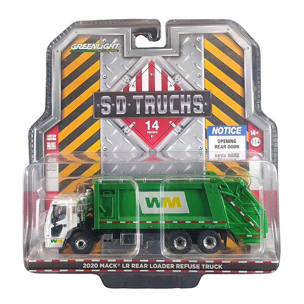Miniatura 1:64 Greenlight 2020 Mack LR Caminhão Lixo