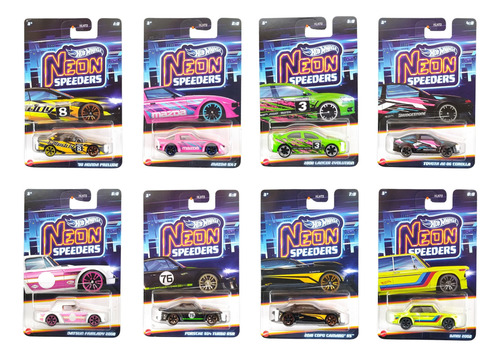 Hot Wheels Temáticos Neon Speeders Set C/ 08 Lancer Verde