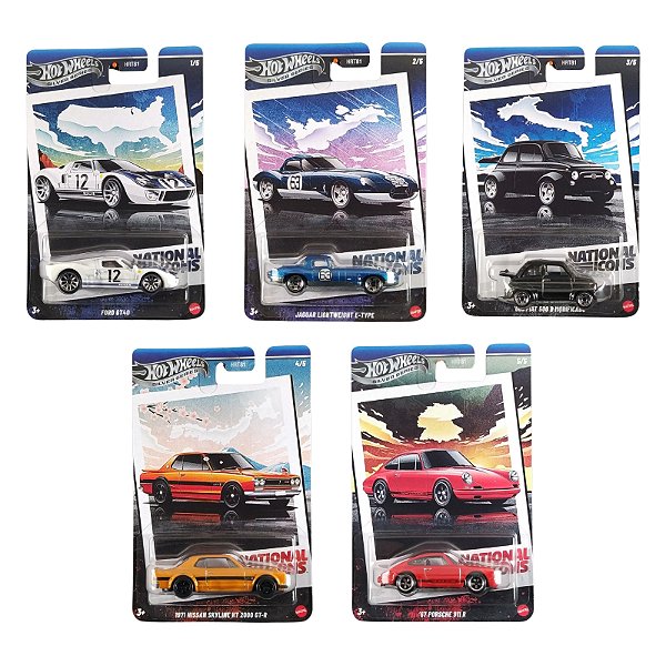 Hot Wheels Silver Series National Icons Set c/ 05 HRT81