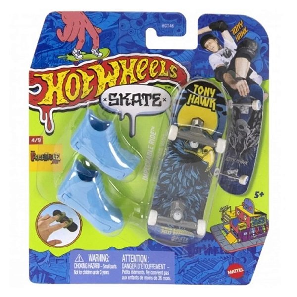 Hot Wheels Skate de Dedo com Tenis Impecable Ride HVJ97