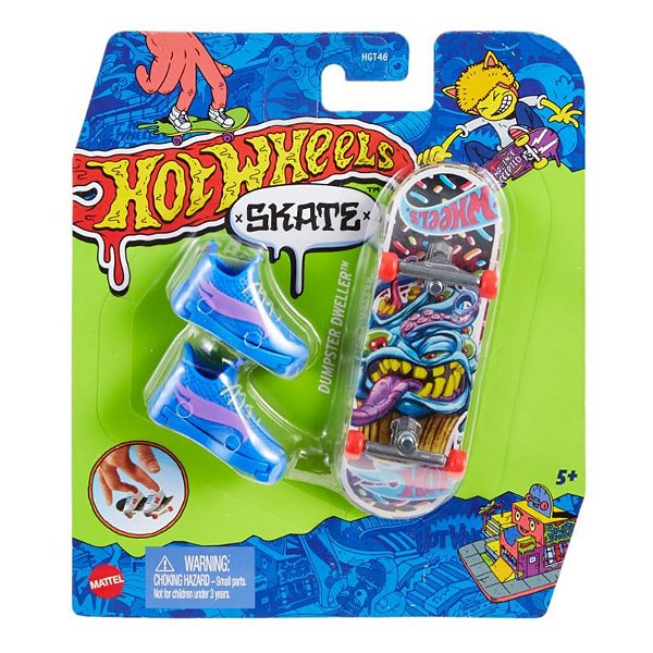 Hot Wheels Skate de Dedo com Tenis Dumpster Dweller HNG44