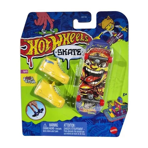 Hot Wheels Skate de Dedo com Tenis Beffin Board HVJ95