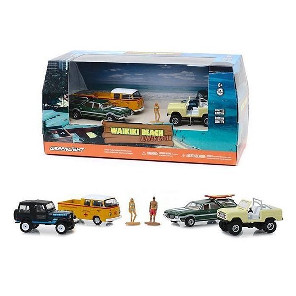 Set Miniaturas 1:64 Greenlight Waikiki Beach