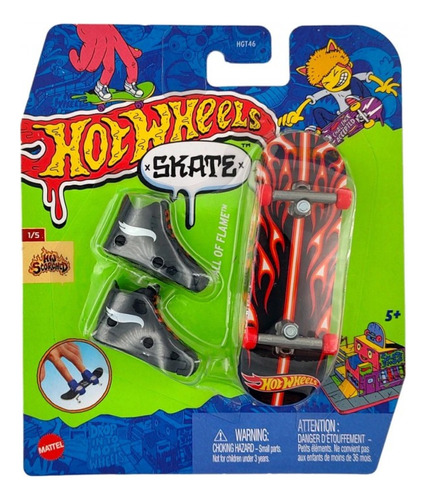 Hot Wheels Skate De Dedo Com Tenis Hall Of Flame Hvj71