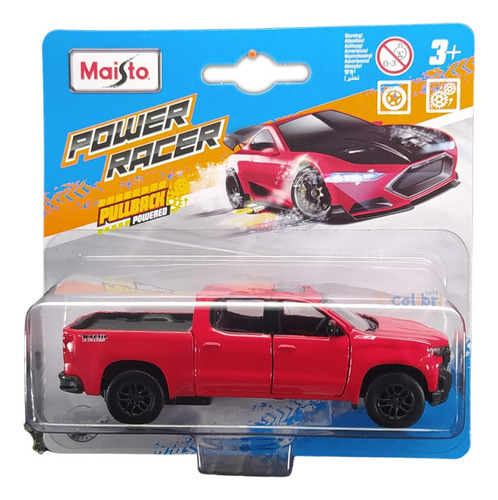 Maisto Power Racer 1:43 2019 Chevrolet Silverado Z71 Vermelh