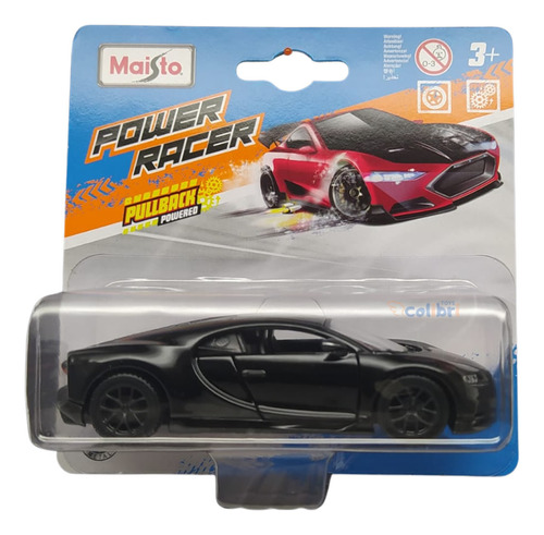 Maisto Power Racer 1:43 Bugatti Chiron Preto